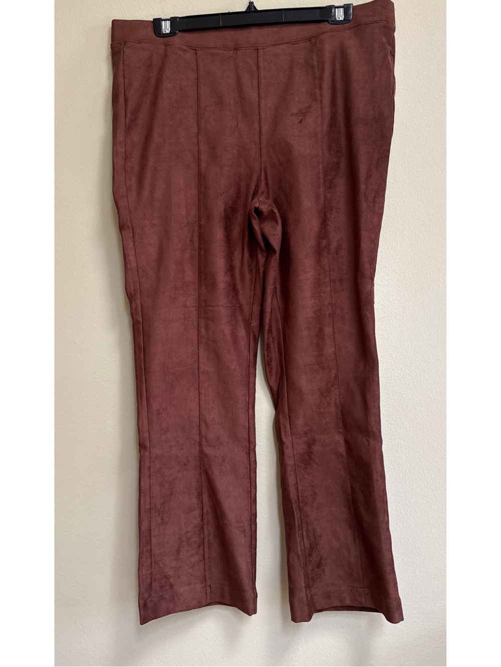 Suede Pull On Slim Bootcut Pants - Picture 2 of 8
